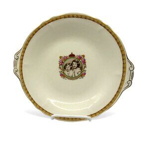 GRINDLEY CREAMPETAL Princesses Elizabeth & Margaret 1930s Vintage Plate 10"